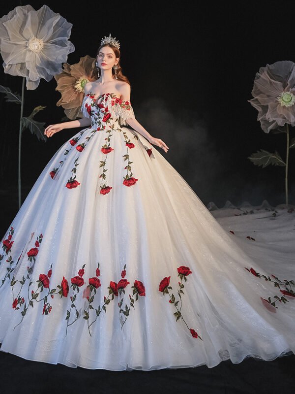 Temperament Bride Bra Trailing Mori Style Wedding Dress - Image 4