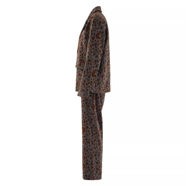 Leopard Print Casual High-end Temperament Suit Wide Leg Pants Two-piece Suit - Image 3