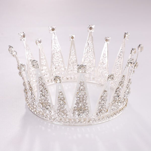 Alloy Retro Round Bridal Crown Hair Ornament - Image 6