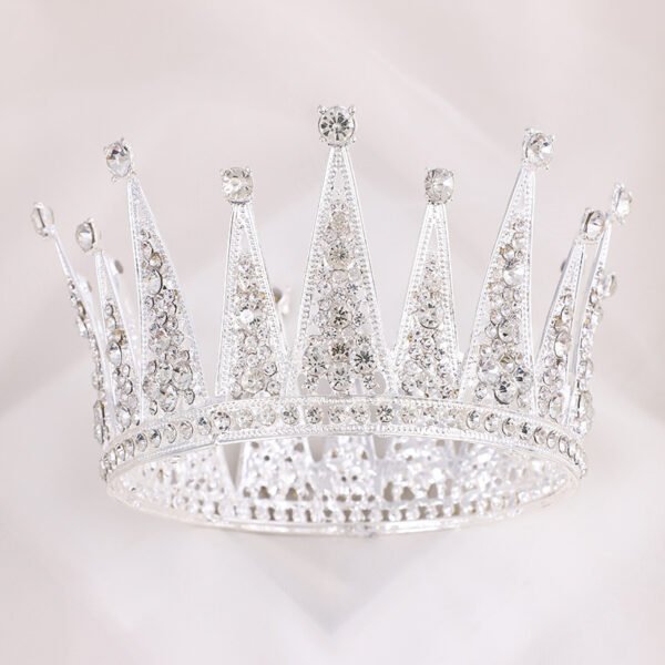 Alloy Retro Round Bridal Crown Hair Ornament - Image 7