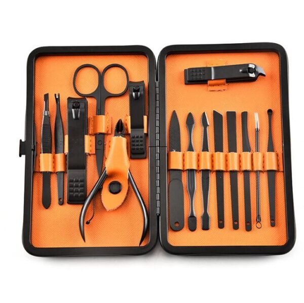 The factory Manicure black black stainless steel repair beauty set 15 nail clippers high-end household scissors - Image 3