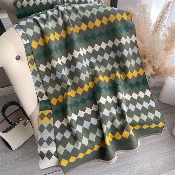Cashmere-like Skin-friendly Short Tassel Scarf - Image 9