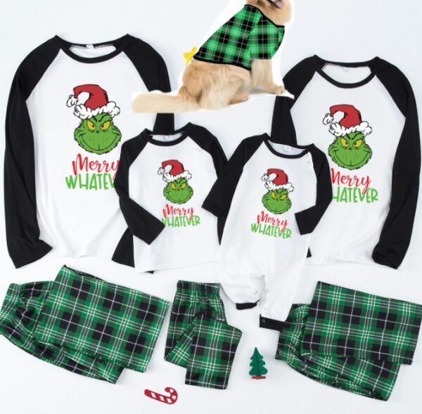 Parent Child Christmas Plaid Patchwork Home Clothes - Image 3