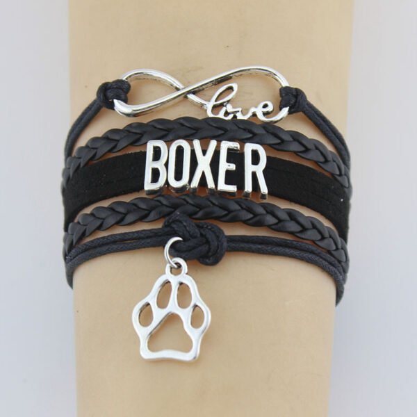 Alloy dog paw pendant braided bracelet - Image 5