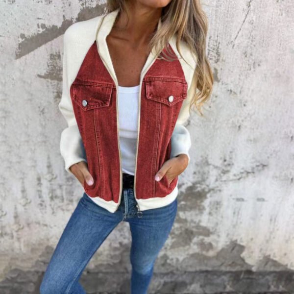 Fashion Denim Patchwork Jacket - Image 5