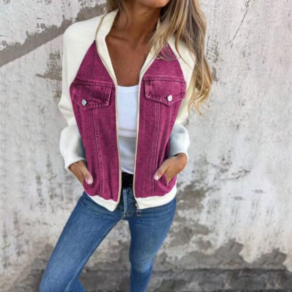 Fashion Denim Patchwork Jacket - Image 7