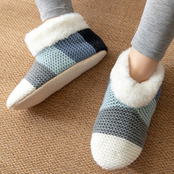 Women's Color-matching Knitted Plush Floor Socks Home Indoor Warm Non-slip Carpet Socks Winter Fashion - Image 10