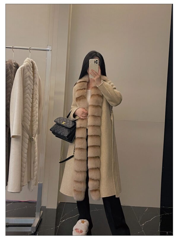 Alpaca Fleecefiber Coat Detachable Fox Fur Collar - Image 10