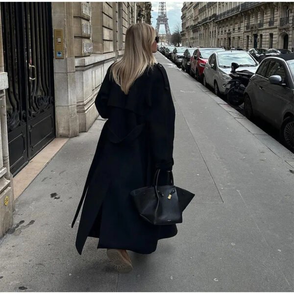 Spring Women's Trench Elegant Lapel Large Coat - Image 3