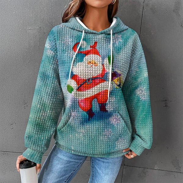 Waffle Sweater Hooded Sweaters Women's Clothing - Image 5