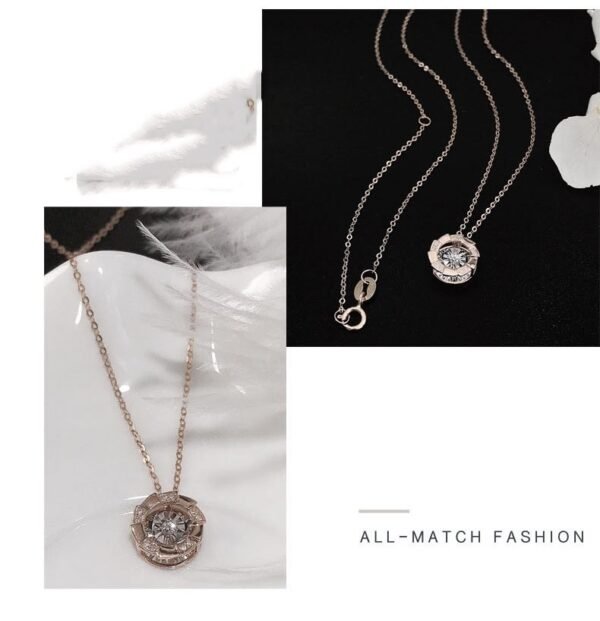 Rose Gold Pulsatile Heart Diamond Pendant Clavicle Chain - Image 3