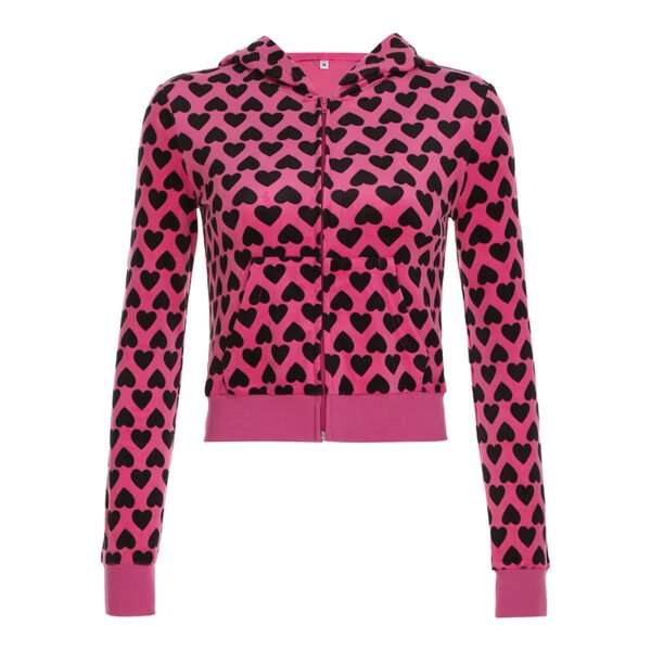 European And American Style Love Suede Hooded Coat For Women - Image 5