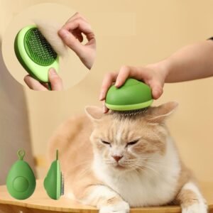 One-Button Self-Cleaning Cat Grooming Brush