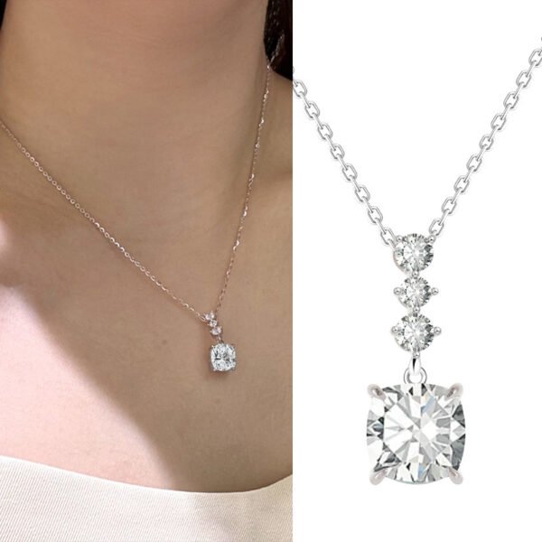 S925 Silver Zircon Necklace Female Affordable Luxury Fashion Design Sense - Image 2