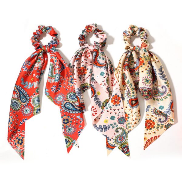 Retro Tied-up Hair Ribbon Triangular Binder - Image 3