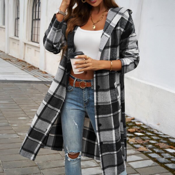 Contrast-Color Hooded Jacket - Image 6
