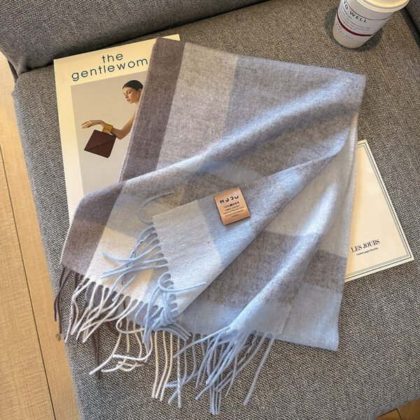 Pure Wool Plaid Scarf British Classic - Image 10