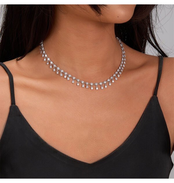 High Sense Round Bead Zircon Necklace - Image 2