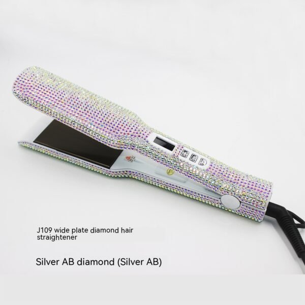Wide Plate Inlaid Rhinestone Quartz Hair Straightener High Temperature Titanium - Image 5