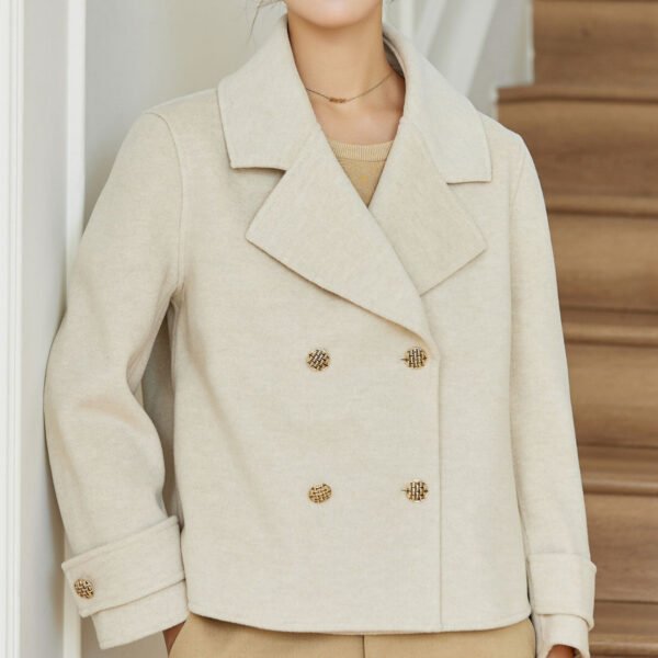Short Fashion Elegant Slim Coat Double-faced Woolen Goods Fall Winter Coat - Image 3
