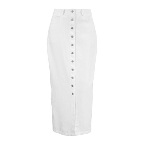 Temperament High Waist Slim-fit Buttoned Half-length Casual Dress Women - Image 5