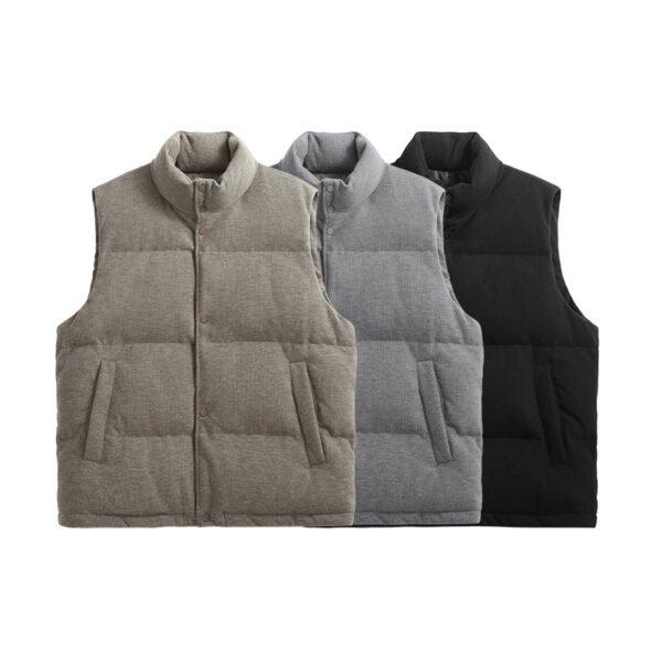 Coarse Pit Sweater Knitted Down Vest 90 White Duck Vest Coat - Image 2