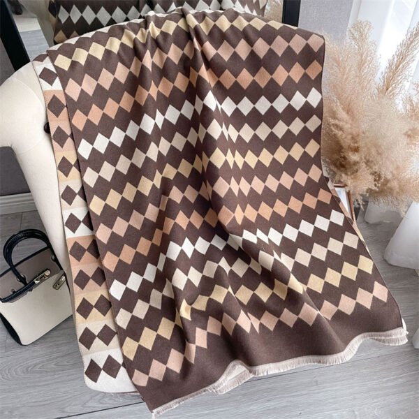 Cashmere-like Skin-friendly Short Tassel Scarf - Image 10