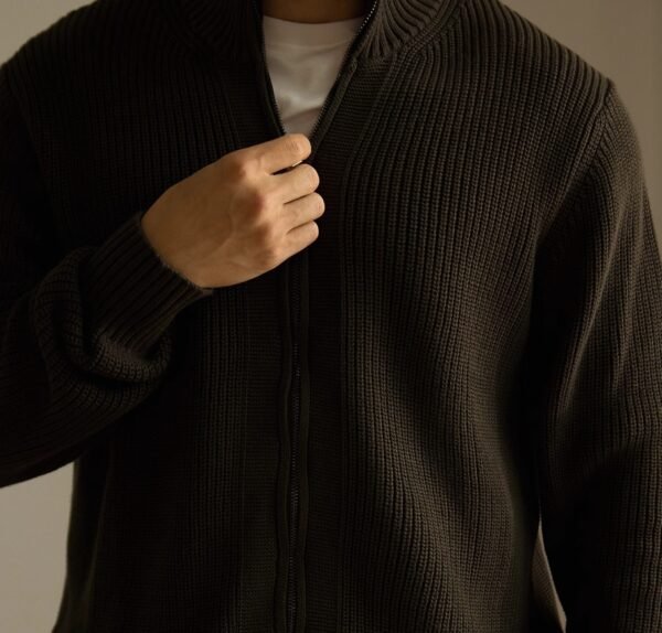 Anti-Pilling Heavy Zipper Coat Sweater Solid Color Sweater Thickened - Image 5