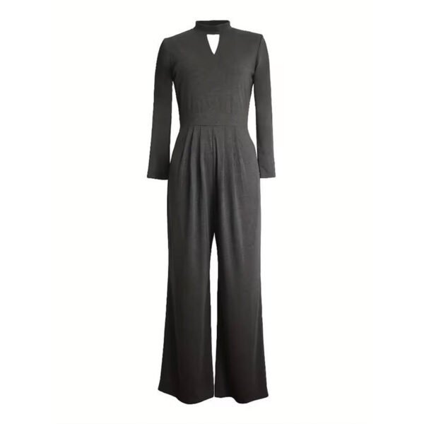 Small Turtleneck Long Sleeve Jumpsuit Knitted Casual Pants Straight - Image 6