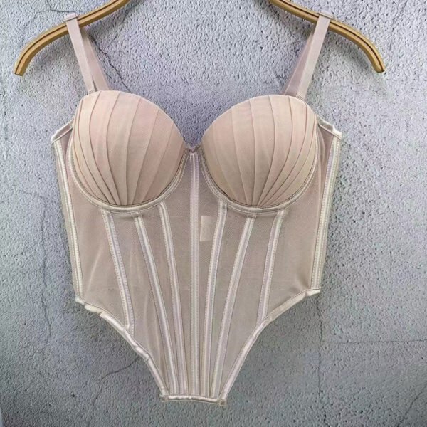 French Style Design Mesh Lace Plastic Beauty Back Underwear Outer Wear - Image 8