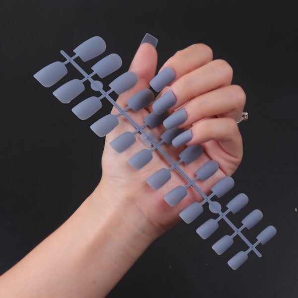 Solid Color Long Square Head Frosted Nail Stickers - Image 3