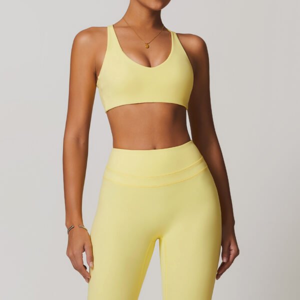European And American Brushed Tight Back Yoga Bra - Image 4