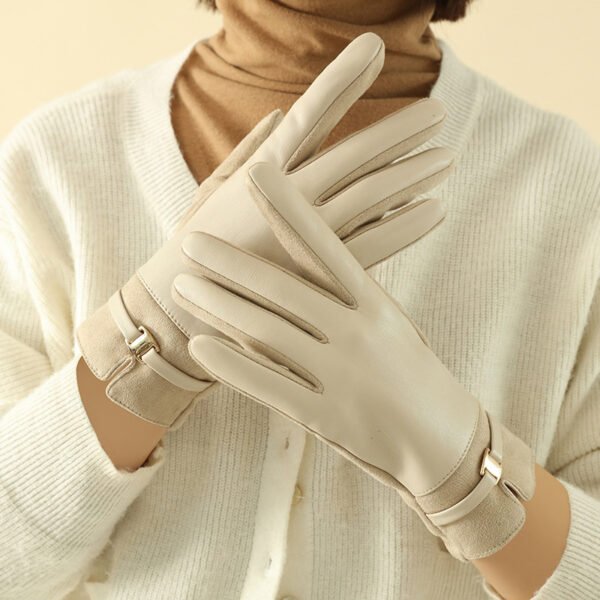 Warm-keeping And Cold-proof Plus Suede Velvet Gloves - Image 4