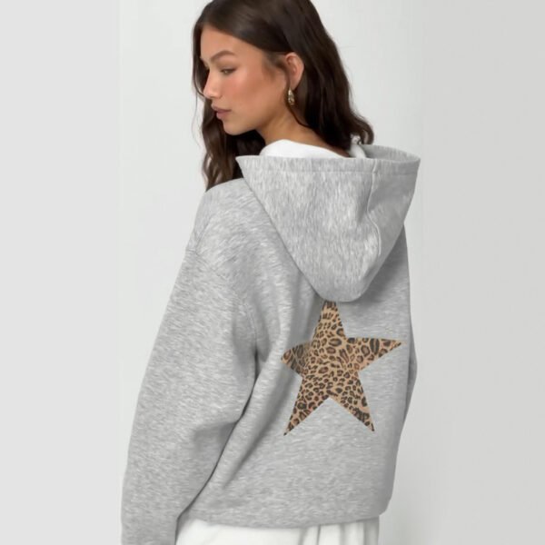 Five-pointed Star Loose Hooded Sweater For Women - Image 3