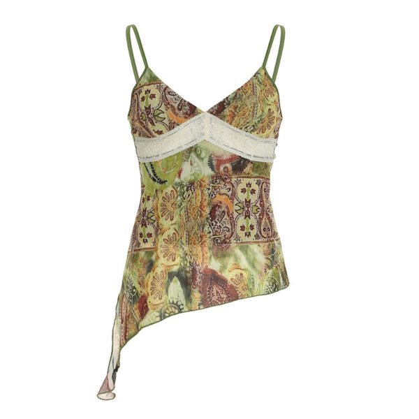 Vintage Printed Small Vest Sling Top - Image 5