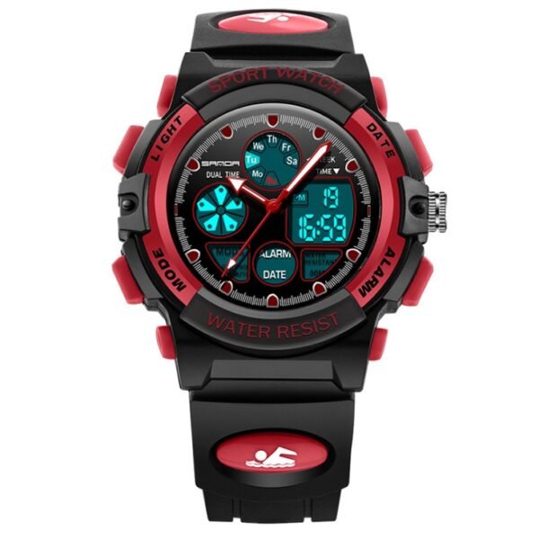 Kids Watch Sports Shock Cartoon Led Digital Wristwatch Alarm Clock Boys Girls Dual Display Wristwatches - Image 4