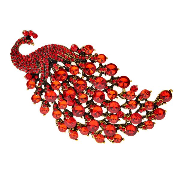 Colorful Peacock Women's Metal Brooch - Image 3