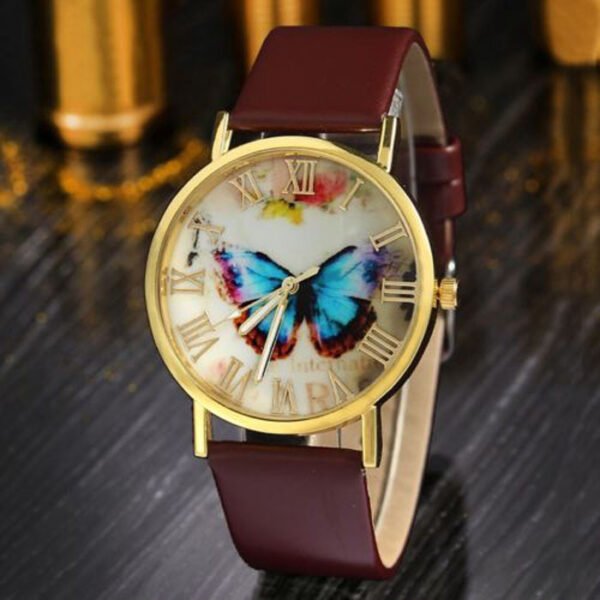 Roman scale butterfly belt watch Fashion universal gold shell watch - Image 5