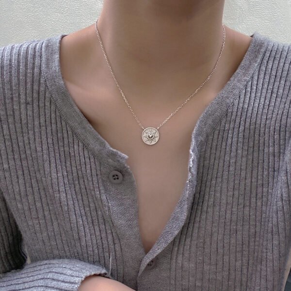 Japanese And Korean S925 Sterling Silver Six-pointed Star Necklace Female Niche - Image 5