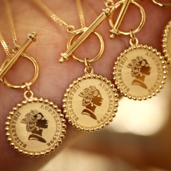 Gold Retro Round Brand Pure Jewelry Necklace - Image 3