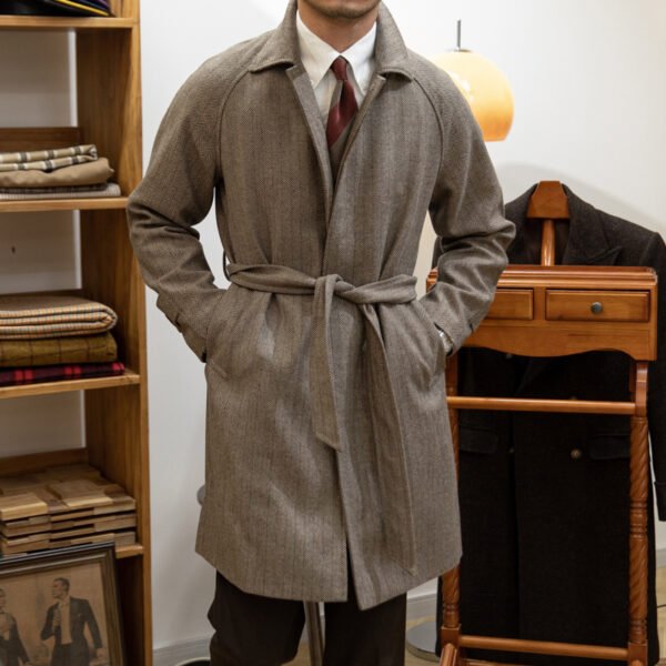 Autumn And Winter Barr MACN Warm Wool Overcoat British - Image 4