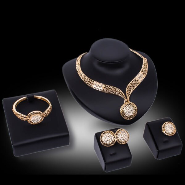 Necklace earrings ring jewelry four piece set - Image 3