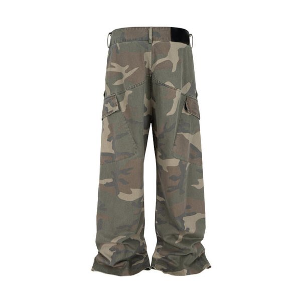 Loose Wide Leg Camouflage Slightly Flared Jeans - Image 3