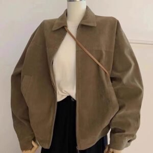 New Loose Temperament Zipper Commuter's All-matching Coat
