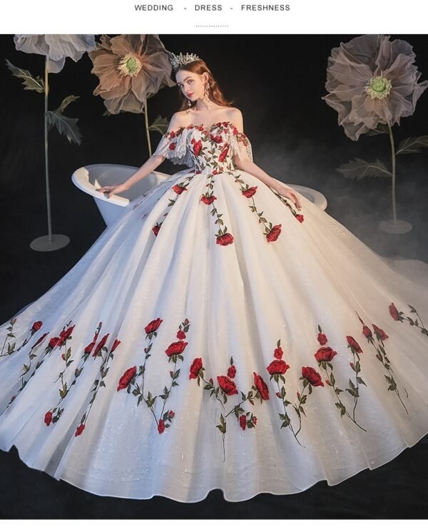 Temperament Bride Bra Trailing Mori Style Wedding Dress - Image 9