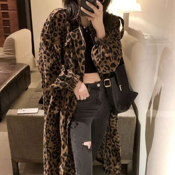 Leopard Print Trench Coat Women's Mid-length - Image 7