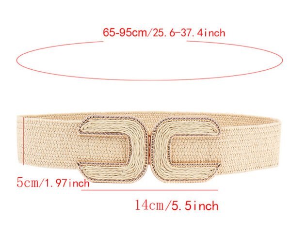 Elastic Waistband Women's Design Sense Niche Straw Elastic - Image 10