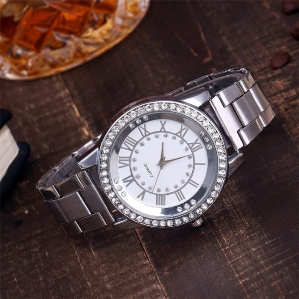 Vansvar Brand Rose Gold Watch Luxury Women Dress Rhinestone Quartz Watch Casual Women Stainless Steel Wristwatches Female Clock - Image 3