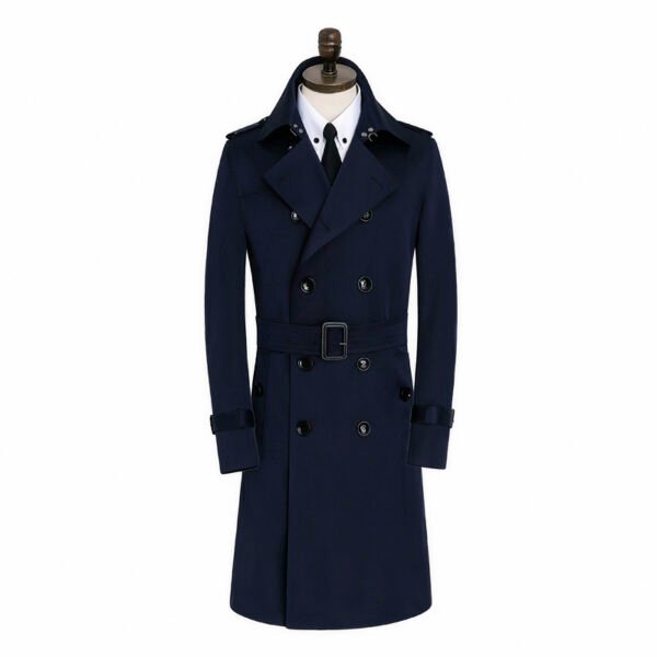 Men's Windbreaker Long Slim Autumn And Winter Coat Waterproof Leisure Medium Length - Image 4