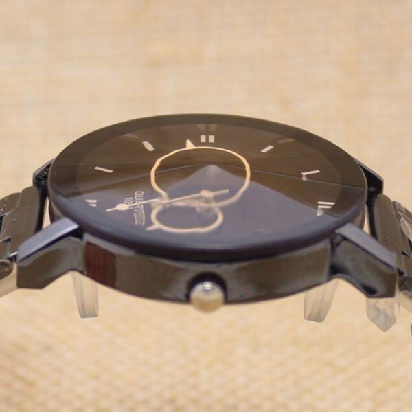 Black steel strap watch - Image 3